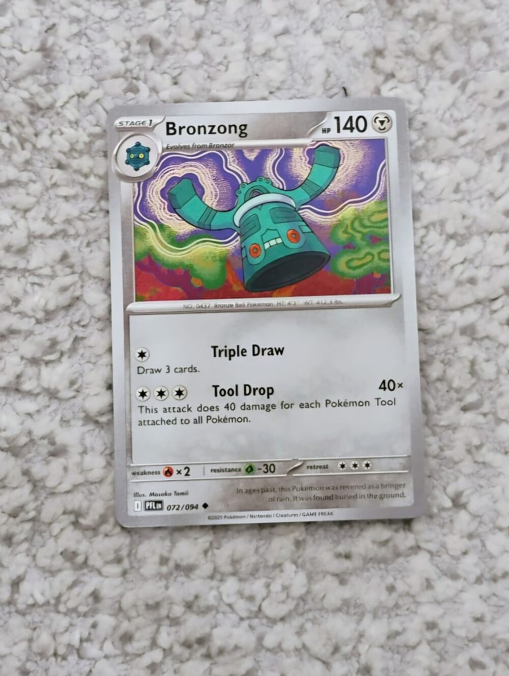 POKEMON TCG Card Bronzong Phantasmal Flames 072/094 PZ